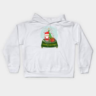 MERRY Christmas Santa Snowglobe Kids Hoodie